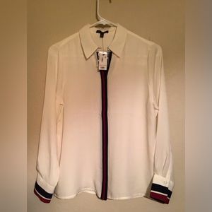 The Limited White Button Down Shirt with Red and Black Accents